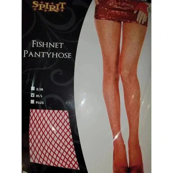 Spirit Halloween Accessories - Red Fishnet Pantyhose